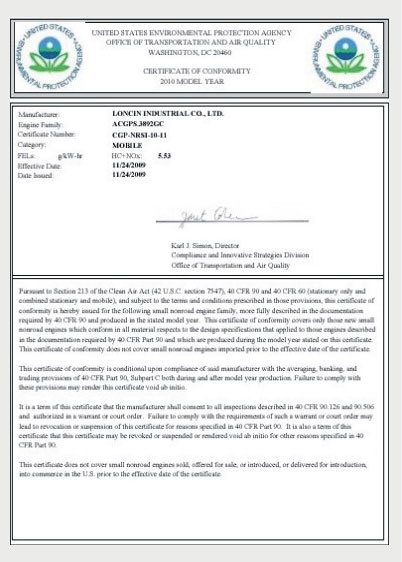EPA-CERTIFICATE-FOR-ENGINE