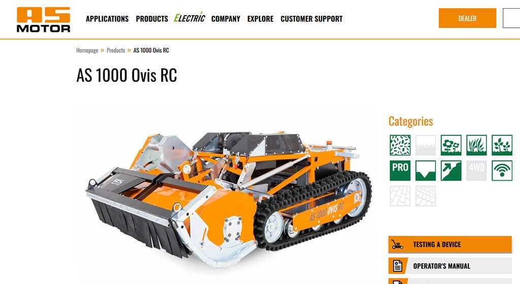 AS 1000 Ovis RC Remote Control Track Mower