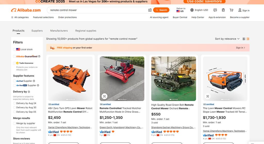Buy Remote Control Mower E-commerce Platforms