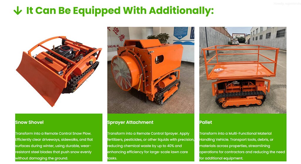Commercial Remote Control Mower Attachments