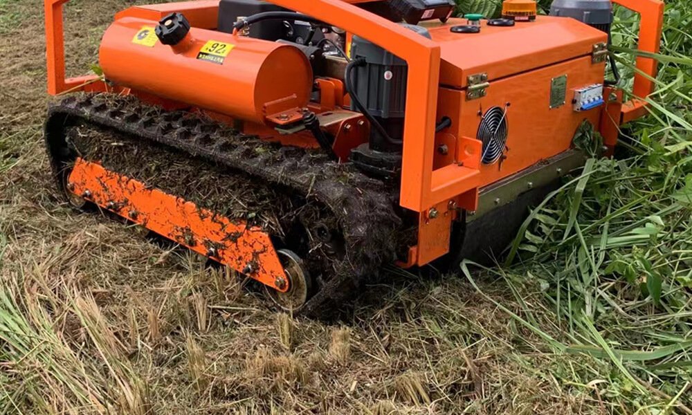 GPS Remote Control Mower Wide Steel Wire Reinforced Rubber Tracks