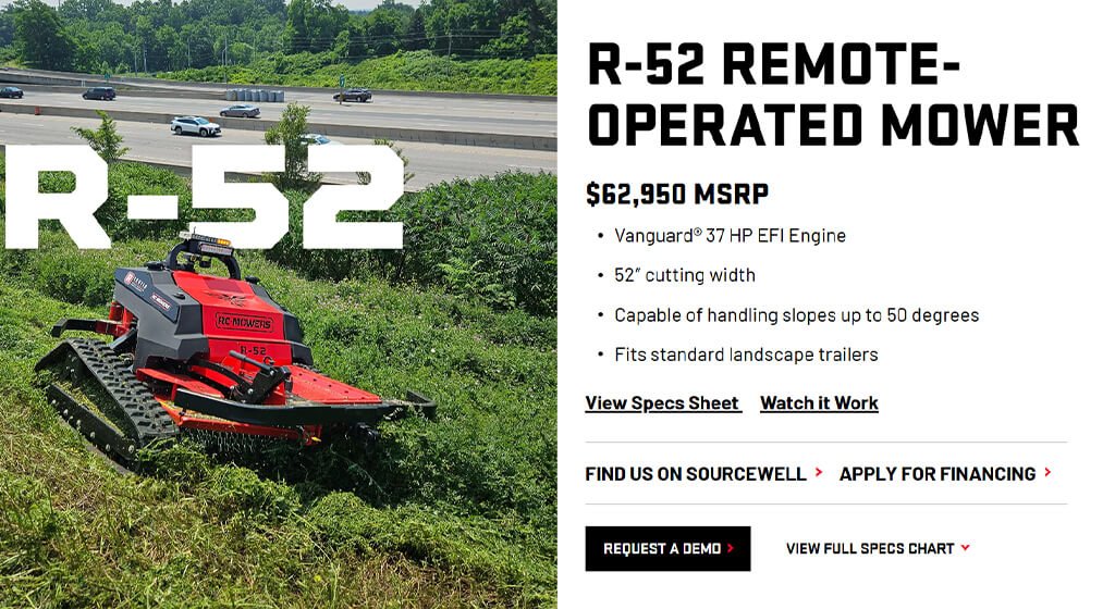 RC Mower R-52 Remote-Operated Mower